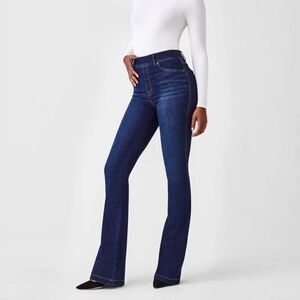 SPANX Midnight Shade Pull On Flare Jeans​​ Medium Dark Wash Western Casual